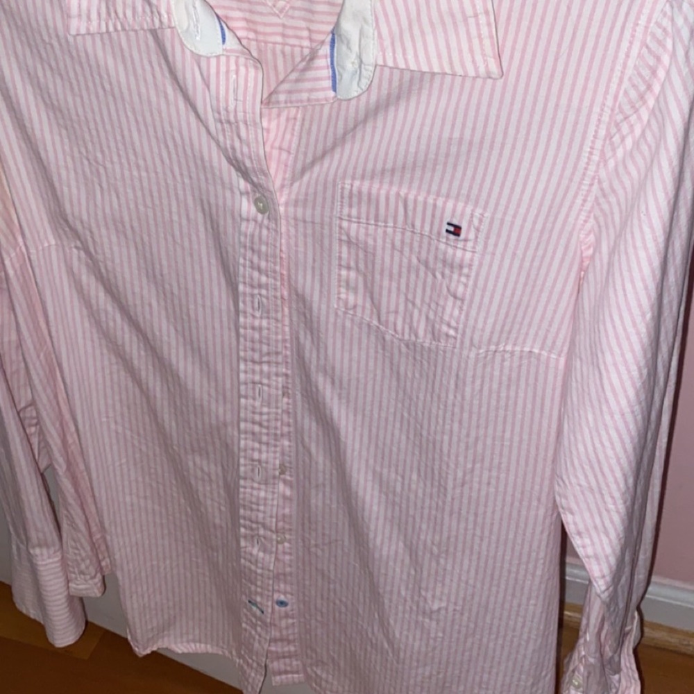 Tommy Hilfiger Button Down Pink Striped Shirt